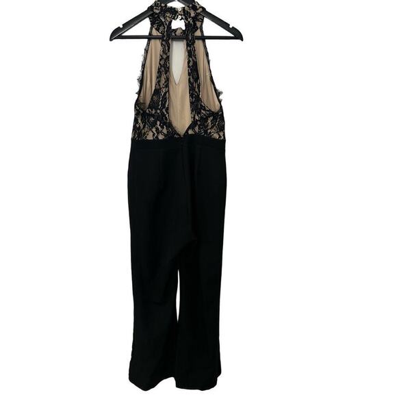 Francesca's Black Lace Sleeveless Pant Jumpsuit NWT Size Medium - Picture 2 of 7
